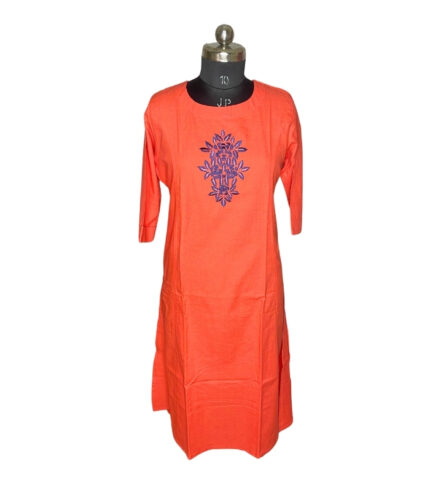 XXL Size| Ladies Premium Cotton Stitch Kurti| Salmon Pink