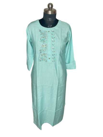 XXL Size| Ladies Premium Cotton Designer Stitch Kurti| Green