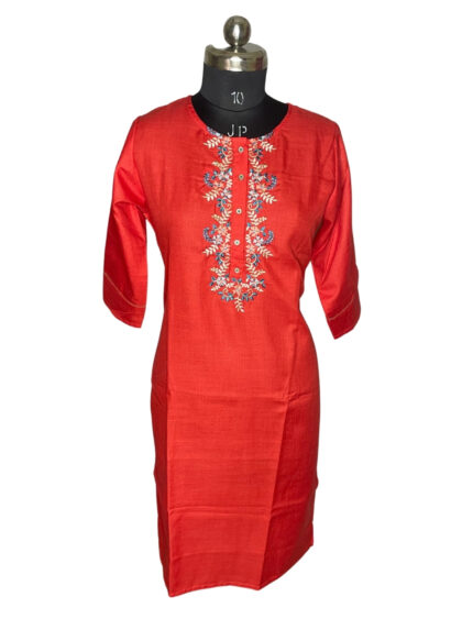 Xl Size| Ladies Silk Stitch Kurti| Red