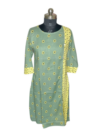 3XL Size| Ladies Premium Cotton Designer Printed Kurti| Green