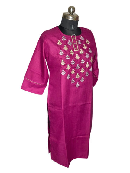XL Size| Ladies Silk Designer Kurti| Violet